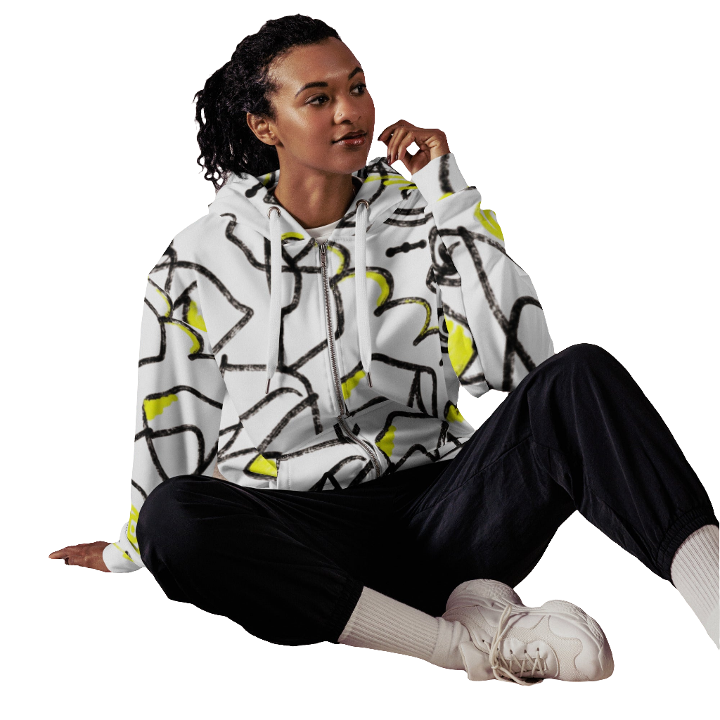 Scribble Unisex Zip Hoodie